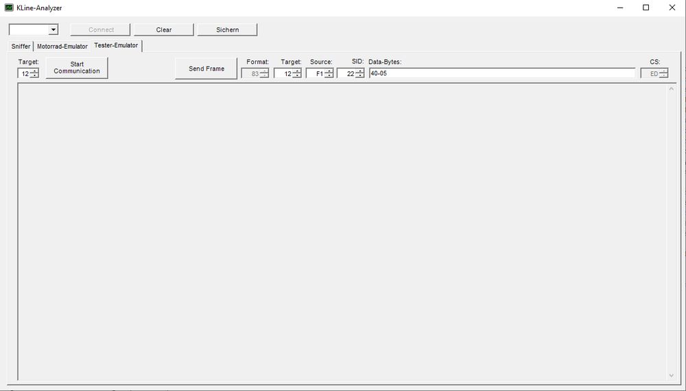 PC-Software des Tester-Emulators PC-Software des Tester-Emulators