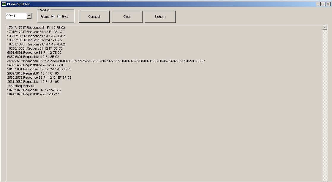 PC-Software des K-Line Splitter/Sniffers